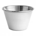 Choice 1.5 oz. Smooth Stainless Steel Round Sauce Cup - 12/Pack