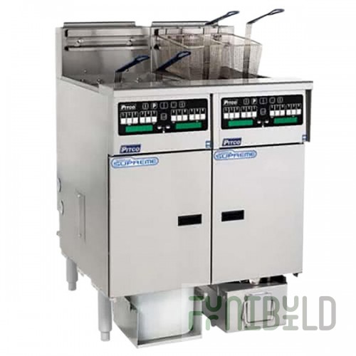 Pitco® SSHLV14C-2/FDA Solstice Supreme Natural Gas 64 lb. Reduced Oil Volume / High Output 2 Unit Fryer System with Intellifry Computer Controls and Automatic Top Off - 150,000 BTU