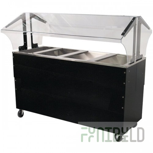 Advance Tabco B4-CPU-B-SB Four Well Everyday Buffet Ice-Cooled Table with Enclosed Base - Open Well
