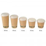 EcoChoice 8 oz. Sleeveless Ripple Kraft Paper Hot Cup and Lid - 100/Case EcoChoice 8 oz. Sleeveless Ripple Kraft Paper Hot Cup and Lid - 100/Case