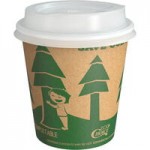 EcoChoice 8 oz. Sleeveless Ripple Kraft Paper Hot Cup and Lid - 100/Case EcoChoice 8 oz. Sleeveless Ripple Kraft Paper Hot Cup and Lid - 100/Case