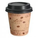 EcoChoice 8 oz. Sleeveless Ripple Kraft Paper Hot Cup and Lid - 100/Case EcoChoice 8 oz. Sleeveless Ripple Kraft Paper Hot Cup and Lid - 100/Case