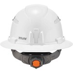 Ergodyne Skullerz 8973 White Class C Full Brim Hard Hat with 4-Point Ratchet Suspension