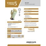 Armor Guys Taeki5 01-017-L Yellow 13 Gauge A2 Glove Liners - Large
