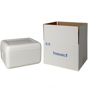 Insulated Shipping Box with Foam Cooler 12 1/8