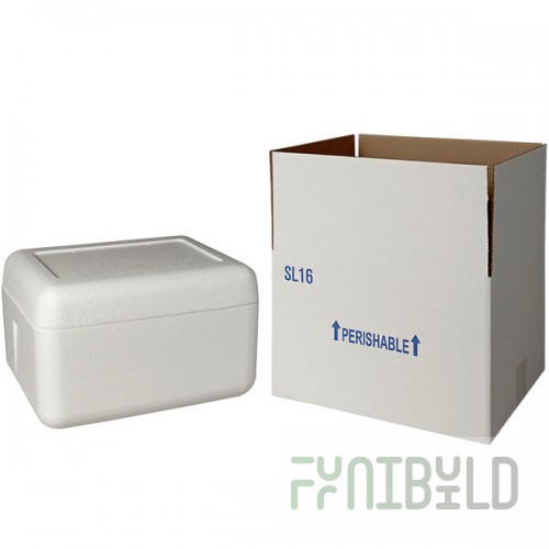 Insulated Shipping Box with Foam Cooler 12 1/8