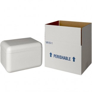 Insulated Shipping Box with Foam Cooler 10 3/8