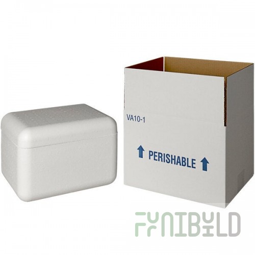 Insulated Shipping Box with Foam Cooler 10 3/8