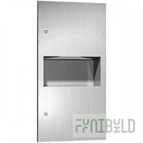 American Specialties, Inc. Simplicity 10-64623 Stainless Steel Recessed Paper Towel Dispenser with 2.2 Gallon Waste Receptacle