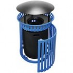 Wausau Tile MF3215 24 Gallon Flat Steel Round Trash Can with Aluminum Pitch-In Lid and Side Door Wausau Tile MF3215 24 Gallon Flat Steel Round Trash Can with Aluminum Pitch-In Lid and Side Door
