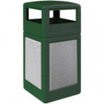 Commercial Zone 720429K StoneTec 42 Gallon Square Forest Green Decorative Trash Can with Sedona Panels and Dome Lid Commercial Zone 720429K StoneTec 42 Gallon Square Forest Green Decorative Trash Can with Sedona Panels and Dome Lid