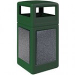 Commercial Zone 720429K StoneTec 42 Gallon Square Forest Green Decorative Trash Can with Sedona Panels and Dome Lid Commercial Zone 720429K StoneTec 42 Gallon Square Forest Green Decorative Trash Can with Sedona Panels and Dome Lid