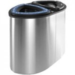 Busch Systems Boka 101230 78 Gallon Stainless Steel Three Stream Decorative Cans and Bottles / Paper / Waste Receptacle
