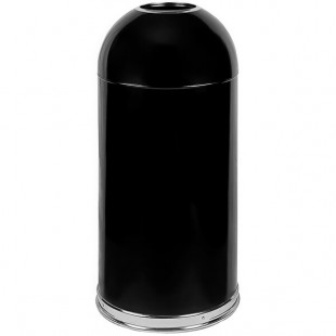 Witt Industries 415DTBK 15 Gallon Black Steel Round Indoor Decorative Trash Can with Open Dome Lid Witt Industries 415DTBK 15 Gallon Black Steel Round Indoor Decorative Trash Can with Open Dome Lid