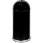 Witt Industries 415DTBK 15 Gallon Black Steel Round Indoor Decorative Trash Can with Open Dome Lid Witt Industries 415DTBK 15 Gallon Black Steel Round Indoor Decorative Trash Can with Open Dome Lid