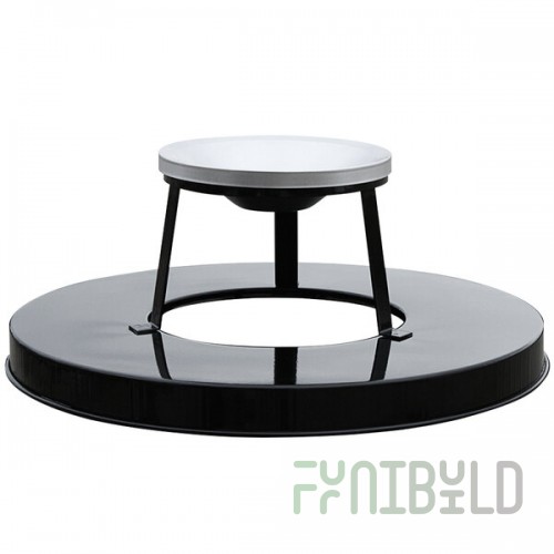 Witt Industries M3601-ATL-BK Black Steel Ash Top Lid for Oakley Series 36 Gallon Decorative Trash Can