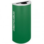 Ex-Cell Kaiser RC-KDHR-R EGX Kaleidoscope Collection Emerald Texture 8 Gallon Customizable Half-Round Recyclables Receptacle