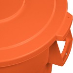 Carlisle 84104524 Bronco 44 Gallon Orange Flat Round Trash Can Lid Carlisle 84104524 Bronco 44 Gallon Orange Flat Round Trash Can Lid
