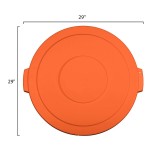 Carlisle 84104524 Bronco 44 Gallon Orange Flat Round Trash Can Lid Carlisle 84104524 Bronco 44 Gallon Orange Flat Round Trash Can Lid