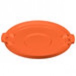 Carlisle 84104524 Bronco 44 Gallon Orange Flat Round Trash Can Lid Carlisle 84104524 Bronco 44 Gallon Orange Flat Round Trash Can Lid