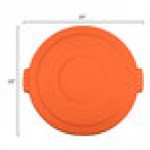 Carlisle 84104524 Bronco 44 Gallon Orange Flat Round Trash Can Lid Carlisle 84104524 Bronco 44 Gallon Orange Flat Round Trash Can Lid