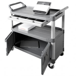 Rubbermaid® FG409400GRAY Xtra Gray 300 lb. Instrument Cart with Lockable Doors and Sliding Drawers Rubbermaid® FG409400GRAY Xtra Gray 300 lb. Instrument Cart with Lockable Doors and Sliding Drawers
