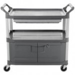 Rubbermaid® FG409400GRAY Xtra Gray 300 lb. Instrument Cart with Lockable Doors and Sliding Drawers Rubbermaid® FG409400GRAY Xtra Gray 300 lb. Instrument Cart with Lockable Doors and Sliding Drawers