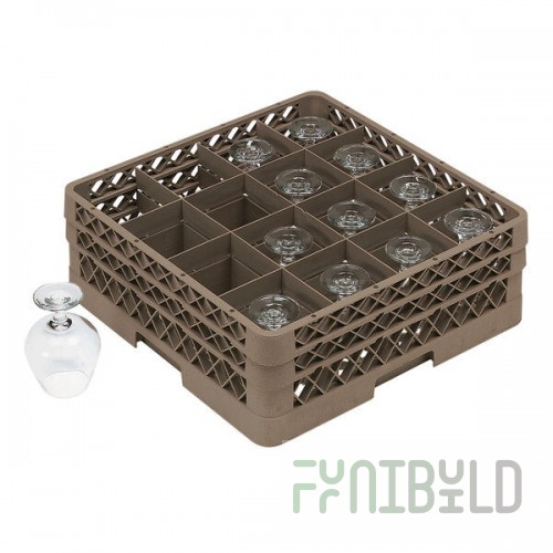 Vollrath TR13DD Traex® Full-Size Beige 16-Compartment 3 9/16