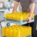 Noble Warewashing 16-Compartment Gray Full-Size Glass Rack with 2 Yellow Extenders Noble Warewashing 16-Compartment Gray Full-Size Glass Rack with 2 Yellow Extenders