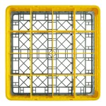 Noble Warewashing 16-Compartment Gray Full-Size Glass Rack with 2 Yellow Extenders Noble Warewashing 16-Compartment Gray Full-Size Glass Rack with 2 Yellow Extenders