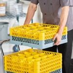 Noble Warewashing 16-Compartment Gray Full-Size Glass Rack with 2 Yellow Extenders Noble Warewashing 16-Compartment Gray Full-Size Glass Rack with 2 Yellow Extenders