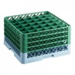 Noble Warewashing 16-Compartment Gray Full-Size Glass Rack with 2 Yellow Extenders Noble Warewashing 16-Compartment Gray Full-Size Glass Rack with 2 Yellow Extenders