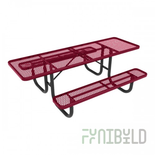 Ultra Site 8' Burgundy Extra Heavy-Duty Double-Sided ADA Rectangular Diamond Table 96