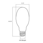 Satco S5831 250 Watt Cool White Clear Finish Metal Halide HID Light Bulb (ED28)