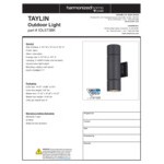 Canarm Taylin Black Outdoor Wall Light - 120V, 60W