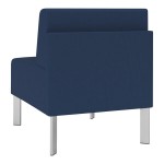 Lesro Luxe Lounge Series Patriot Plus Imperial Blue Vinyl Guest Chair with Steel Legs