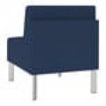 Lesro Luxe Lounge Series Patriot Plus Imperial Blue Vinyl Guest Chair with Steel Legs