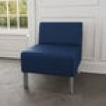 Lesro Luxe Lounge Series Patriot Plus Imperial Blue Vinyl Guest Chair with Steel Legs