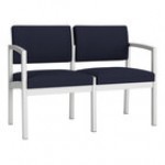 Lesro Lenox Steel Open House Navy Fabric Loveseat with Center Arm Lesro Lenox Steel Open House Navy Fabric Loveseat with Center Arm