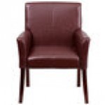 Flash Furniture BT-353-BURG-GG Burgundy Leather Executive Side / Reception Chair with Mahogany Legs