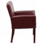 Flash Furniture BT-353-BURG-GG Burgundy Leather Executive Side / Reception Chair with Mahogany Legs