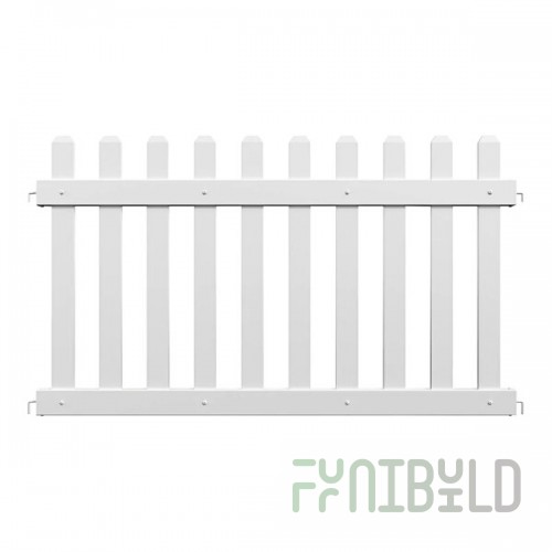 Mod-Fence Mod-Picket 6' White Picket Fence Panel