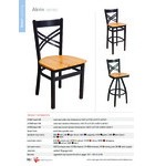 BFM Seating Akrin Sand Black Steel Cross Back Chair with Relic Rustic Copper Melamine Seat