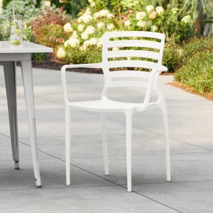 Lancaster Table & Seating Sol Cloud White Resin Arm Chair Lancaster Table & Seating Sol Cloud White Resin Arm Chair