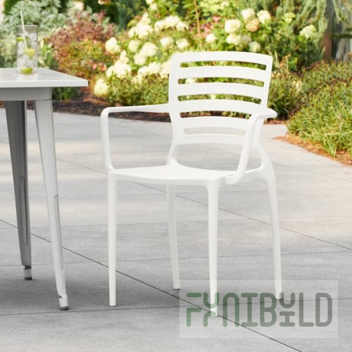 Lancaster Table & Seating Sol Cloud White Resin Arm Chair