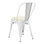 Lancaster Table & Seating Alloy Pearl White Indoor Cafe Chair with White Vinyl Cushion