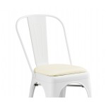 Lancaster Table & Seating Alloy Pearl White Indoor Cafe Chair with White Vinyl Cushion