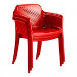 Lancaster Table & Seating Rio Buoy Red Resin Arm Chair