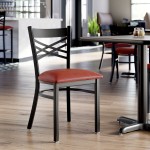 Lancaster Table & Seating Black Finish Cross Back Chair with 2 1/2