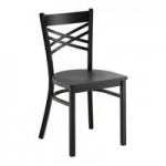 Lancaster Table & Seating Black Finish Cross Back Chair with 2 1/2